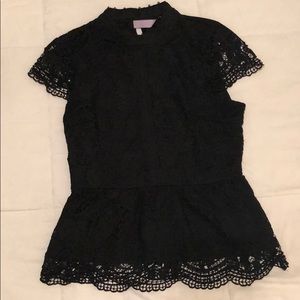 Alya Black Lace Top